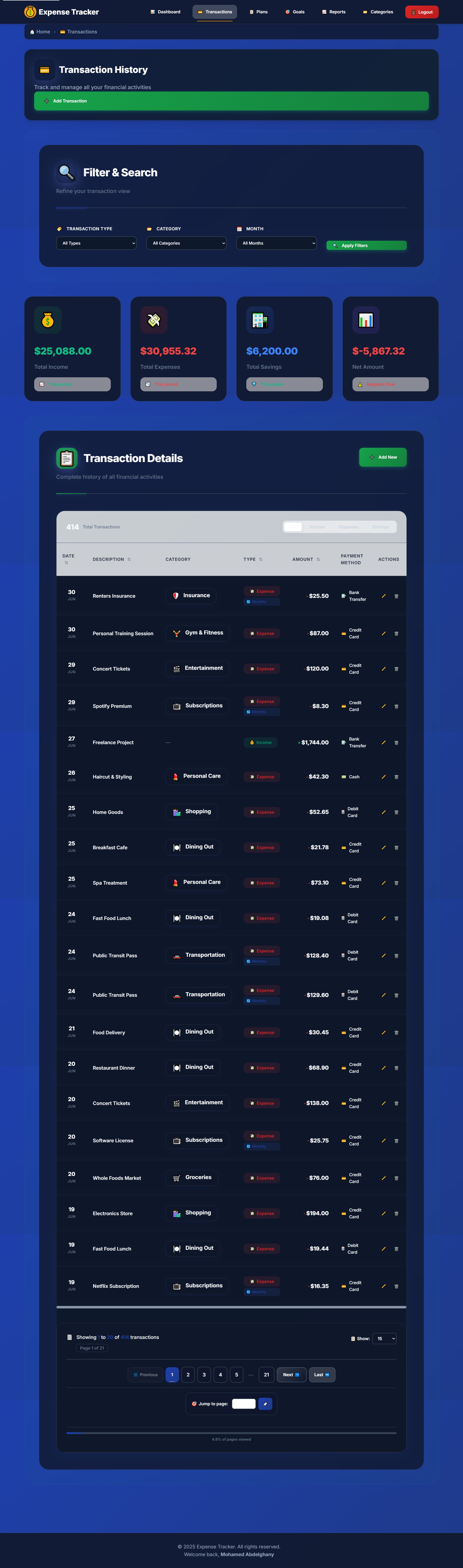 Expense Transactions